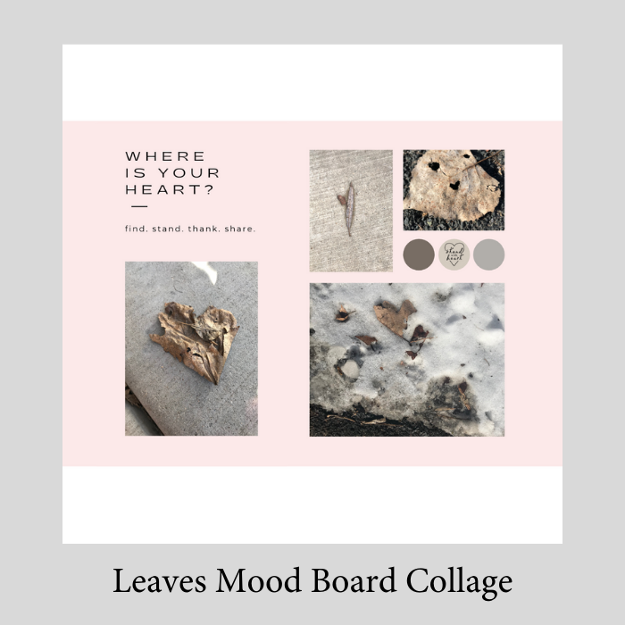 Oak Stand with Upcycled Michelle Ski Heart & Collage (Small)