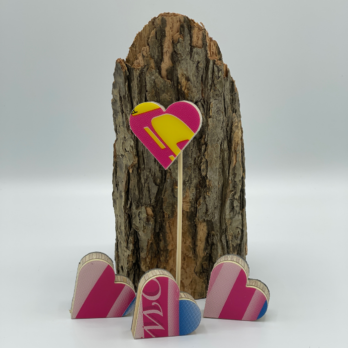 Upcycled Lily Ski Heart on a Stick