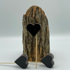 Upcycled Cindy (Black) Ski Heart on a Stick
