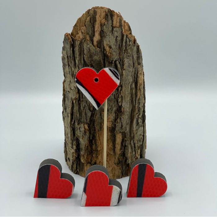 Upcycled Ali Ski Heart on a Stick