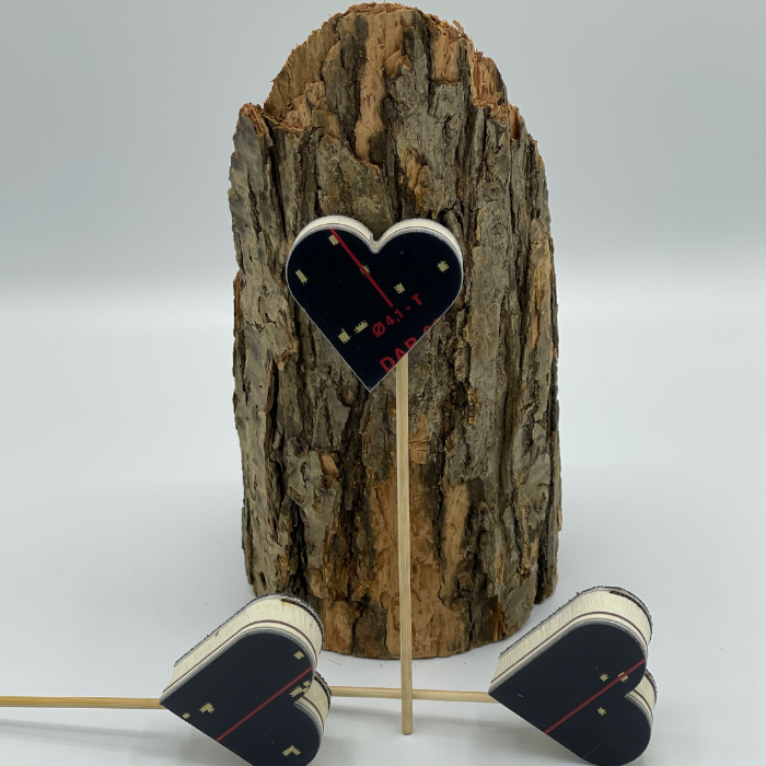 Upcycled Lexi Ski Heart on a Stick