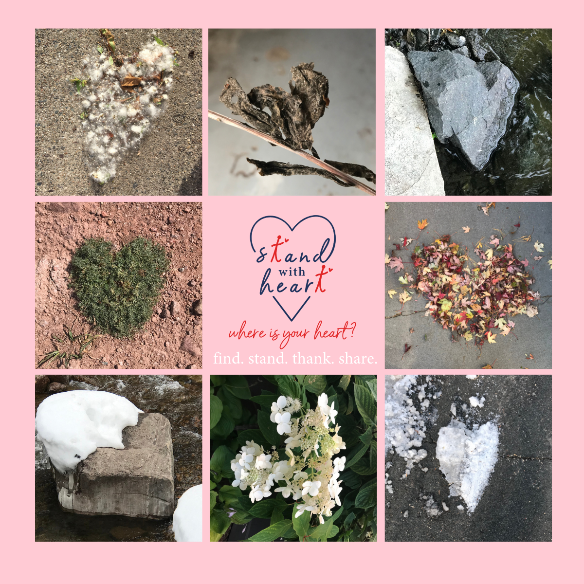 Where is Your Heart Collage- Pink