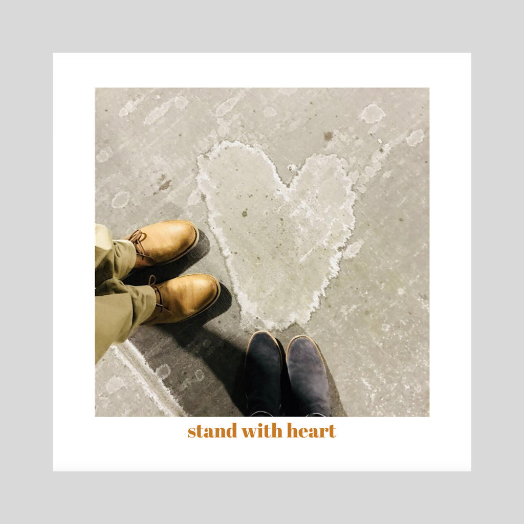 collage print original art hearts concrete feet urban