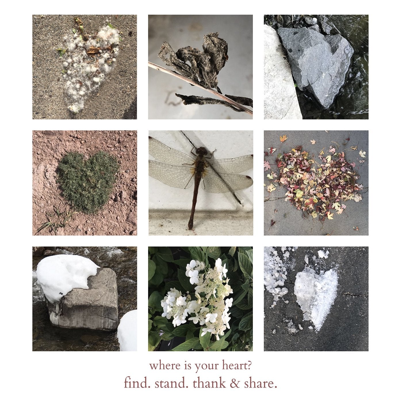 collage print original art hearts