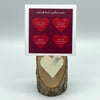 Gratitude Print (red) & Oak Stand w/ Upcycled Grace Ski Heart