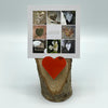 Heart Collage & Oak Stand w/ Upcycled Josephine Ski Heart