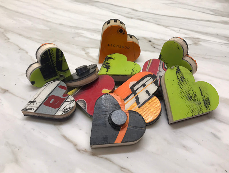 Upcycled Ski Heart Magnet (Variety)