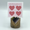 Gratitude Print (pink) & Oak Stand w/ Upcycled Michelle Ski Heart
