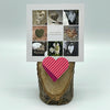 Heart Collage & Oak Stand w/ Upcycled Sarah Ski Heart